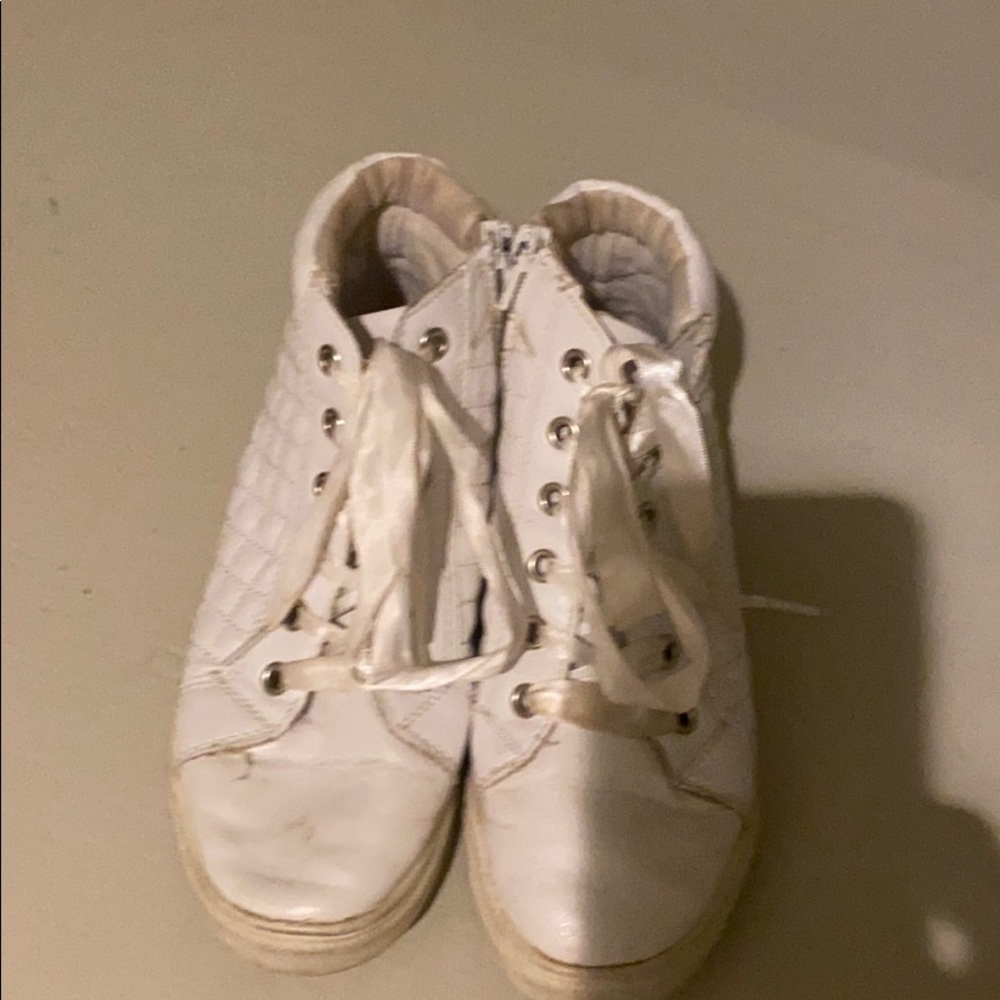 Justice white high top sneakers